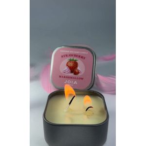 JOIA VEGAN - Massage Spa Hand Candle Strawberry Marshmallow (65 ml) hand- en voetverzorging paraffine kaars voor manicure en pedicure / massagekaars, paraffineolie voor hydratatie en verbetering tekenen van veroudering