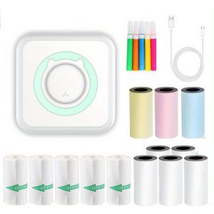 Livano Draadloos Pocket Printer - Mini Printer - Mobiele Fotoprinter - Voor Mobiel - Roze - Inclusief Printvellen