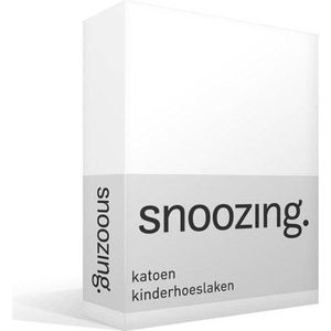 Snoozing Katoen - Kinderhoeslaken - Wiegje - 40x80 cm - Wit