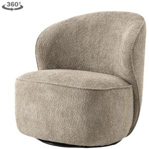 Belvi Fauteuil - fabric AJ3019-11 Beige (draaibaar)