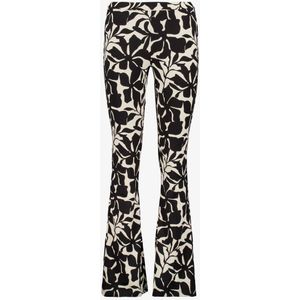 TwoDay dames flared broek bloemenprint zwart wit - Maat S