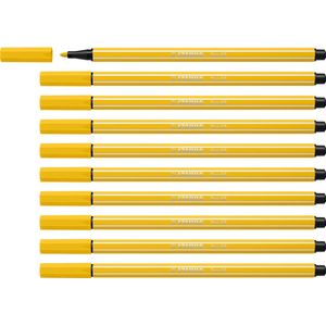 STABILO Pen 68 - Premium Viltstift - Geel - Doos 10 stuks