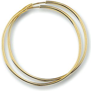 Trendjuwelier huiscollectie 4001283 Gouden oorringen 2 mm dik en 13 mm doorsnee.