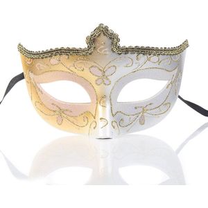 Maskerade kant masker taart helft gezicht dames dragen masker, 1 stuk, wit