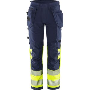 Fristads High Vis Green werkbroek stretch klasse 1 2643 GSTP - Hi-Vis geel/marineblauw - D100