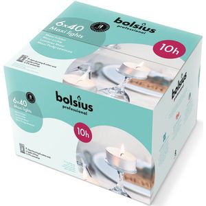 240 stuks Bolsius professional witte 10-uurs maxi waxinelichtjes in Horeca zak