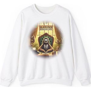 Slack-Pack - Solomon the Delegate Sloth - Sweatshirt - Wit - M