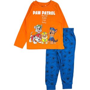 Paw Patrol 4 pups pyjama katoen oranje/blauw maat 128