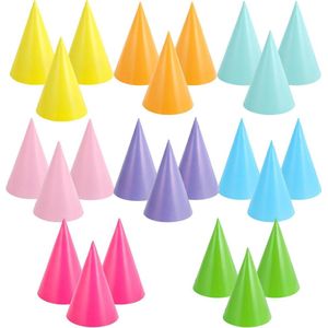 24 Pieces Party Hats Lovely Cake Cone Birthday Paper Hats Set for Boys Girls Dress Up Party Decoration and Celebrations (24PCS)