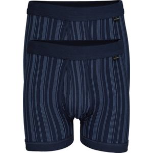 SCHIESSER Original Classics shorts (2-pack) - Feinripp met gulp - blauw gestreept - Maat: XL