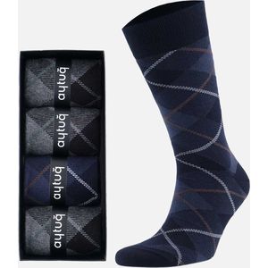 Diamantpatroon sokken - 4 paar