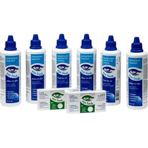 Eye Fresh 6 maanden pakket -2,50 - 12 maandlenzen + 6 flessen lenzenvloeistof - voordeelverpakking