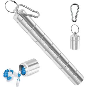 Pillendoos voor 7 dagen, ronde metalen pillenhouder met waterdichte vakken, ideaal voor onderweg