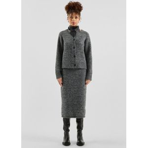 Rok - Gebreide Midirok - Melange - Slanke Pasvorm - Kuitlengte