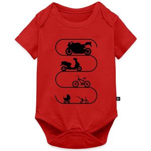 Evolutie Van De Motorrijder Op Twee Wielen Baby Rompertje Met Korte Mouwen