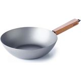 Beka - Nomad - Wokpan - Ø 24 cm - Staal - PFAS-vrij - Houten Greep - Geschikt voor Inductie & BBQ