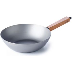 Beka - Nomad - Wokpan - Ø 24 cm - Staal - PFAS-vrij - Houten Greep - Geschikt voor Inductie & BBQ