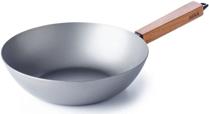 Beka - Nomad - Wokpan - Ø 24 cm - Staal - PFAS-vrij - Houten Greep - Geschikt voor Inductie & BBQ