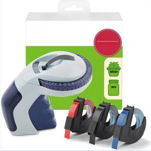 Lettertang - Labelmaker Voor Gepersonaliseerde Teksten - Lettertang Labelprinter Compact Ontwerp - Wit En Blauw