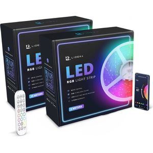 Lideka® - LED Strip Bluetooth - 15 + 3 Meter Pakket - RGB - Met Afstandsbediening - Met Kleurverandering - Zelfklevend - Light Strips - Licht Strip - Led Verlichting