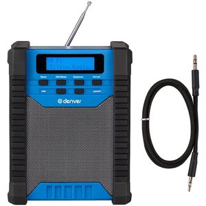 Denver - Bouwradio DAB+ - Waterdicht - Met Accu - Bluetooth - FM - USB-C