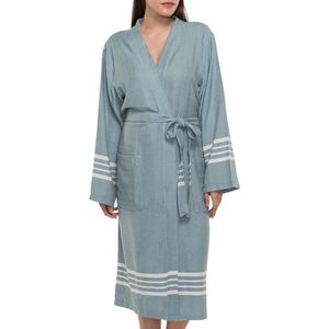 Lalay- Hamam badjas Krem Sultan - almond green - XL - dunne badjas dames en heren - sauna badjas