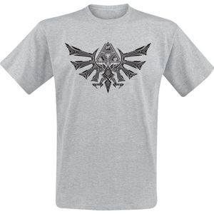 The Legend Of Zelda Hyrule Tribal T-shirt grijs gemêleerd S