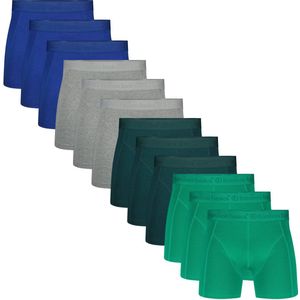 Rico - Boxershorts - Petrol Grey Melange Blauw Groen - 12-pack