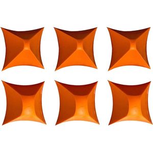 Naad gereedschappen - 6 Stuks - Herbruikbare - Siliconen - Siliconenkit gereedschap - Kitaanbrenger - Keuken- en badkamer voeggereedschap - Voor voegen en opvullen - 3/6/10/16mm - Oranje kleur