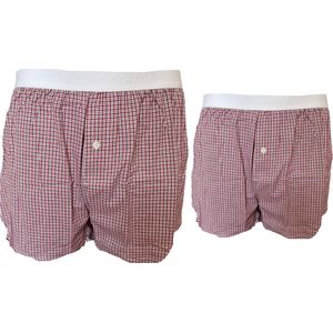 Embrator 2-pack mannen Boxershort Loose Fit geweven katoen rood/wit/zwart 3XL