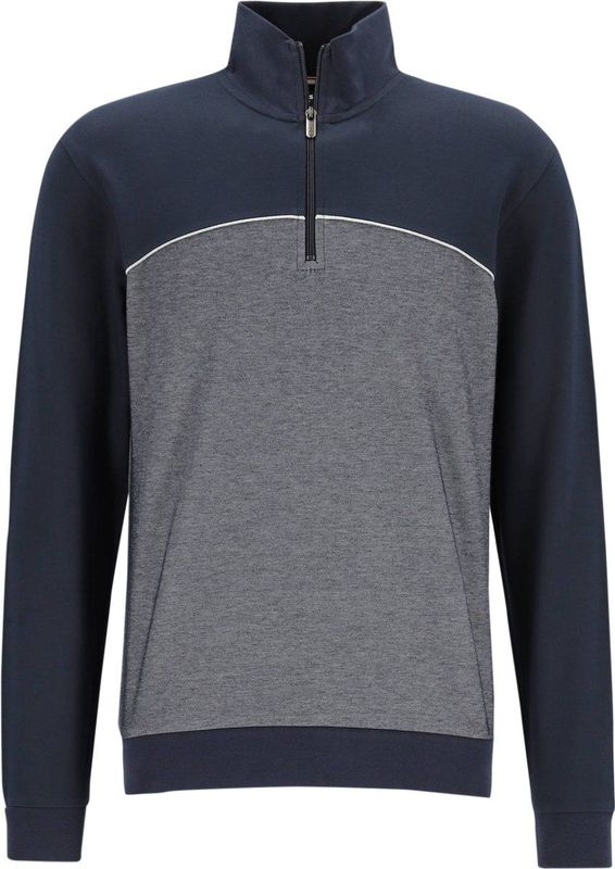 BOSS - Tracksuit Half Zip - Heren Lounge Trui - Donkerblauw
