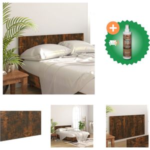 vidaXL Hoofdbord 160x1-5x80 cm bewerkt hout gerookt eikenkleurig - Bedonderdeel - Inclusief Houtreiniger en verfrisser