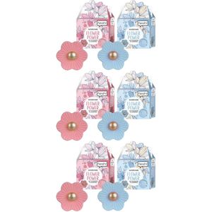 Fesh! Bruisballen XL - Flower Power - 6 Stuks - Bloem Bruisbal - Blauw/Roze - 70 Gram - Bruisballen Kind & Volwassenen - Bruisballen Voor Bad