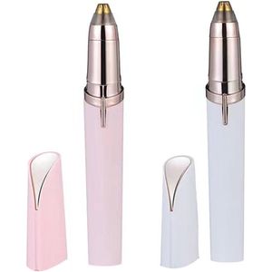 Gsedaox-Wenkbrauw Trimmer-Gezichtsontharing Dames-Pijnloos wenkbrauwscheerapparaat-voor gezicht, wenkbrauwen, lippen en neus-Roze + Wit