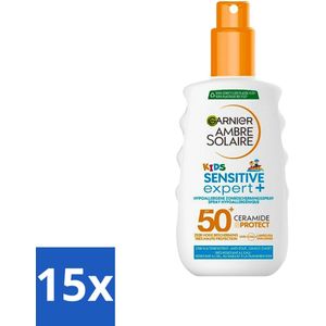 Garnier - Ambre Solaire - Zonnebrandspray - Sensitive Expert Kids - SPF 50+ - 150 ml - Bulkverpakking - 15 stuks