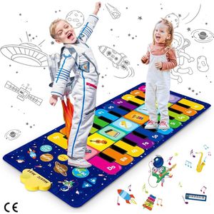 Sterrenhemel Pianomat voor Kinderen - Educatieve Muziek- en Dansmat met Keyboard Piano - Grappig Speeltapijt met 8 Instrumenten, 10 Liedjes en 20 Toetsen (120 x 48 cm)