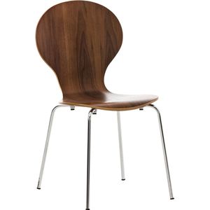Bezoekersstoel - Stoel donker hout - Met rugleuning - Vergaderstoel - Zithoogte 45cm