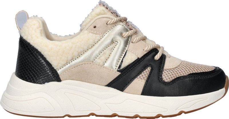 Nelson - Dames Sneaker - Imitatieleer - Mesh - Fake Fur - Chunky Loopzool