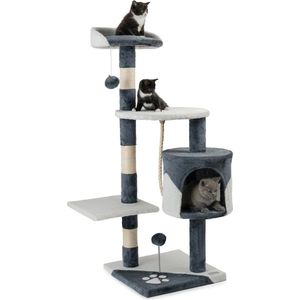 Luxe Krabpaal voor Katten stabiele Klimboom - Kattenboom 112cm Hoog - Kattenhuis met Speelbal