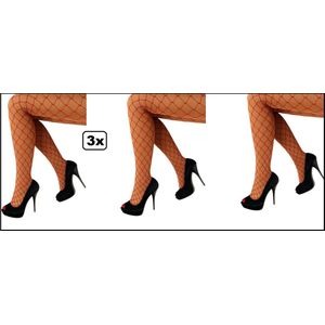 3x Netpanty grote maas rood - Panty festival thema feest party fun