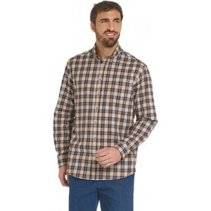 Flanellen overhemd, fluwelen detail, licht