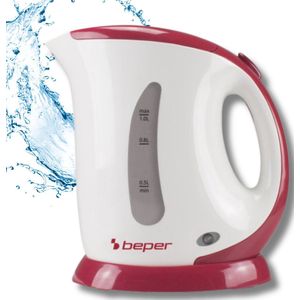 Beper Elektrische Waterkoker - 1 Liter - 900W - Cool Touch - Wit