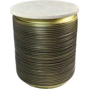 Bijzettafel marmer - ø41x53 - Wit/goud - Marmer/metaal