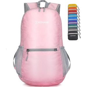 Ultra Lichtgewicht Opvouwbare Rugzak 20L,Kleine Rugzak Waterdichte Wandelrugzak,Pakbare Rugzak voor Dames En Heren,Outdoor Wandelen Camping Wandelen Reizen - Roze