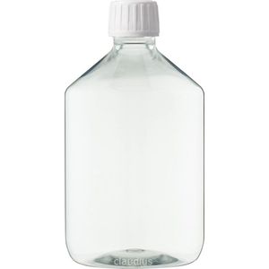 Lege Plastic Fles Apothekersfles 500 ml PET - Transparant - met witte verzegeldop - set van 10 stuks - navulbaar - leeg