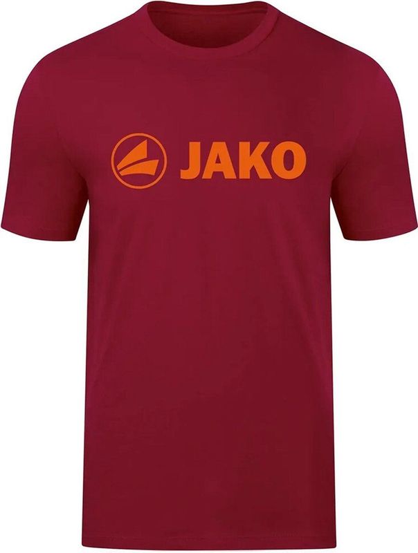 Jako - Promo T-Shirt - Wijnrood / Fluo Oranje - Katoen