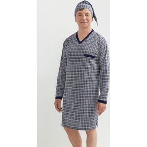 Martel Sylwester heren nachthemd met slaapmuts marineblauw XL