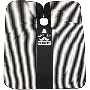 Professionele Kapper Kapmant - Lang, Zwart/Wit, Haar & Baard