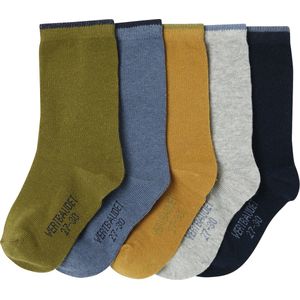Vertbaudet - Set van 5 Paar - Jongenssokken - Tweekleurig - Zacht en Stevig Tricot