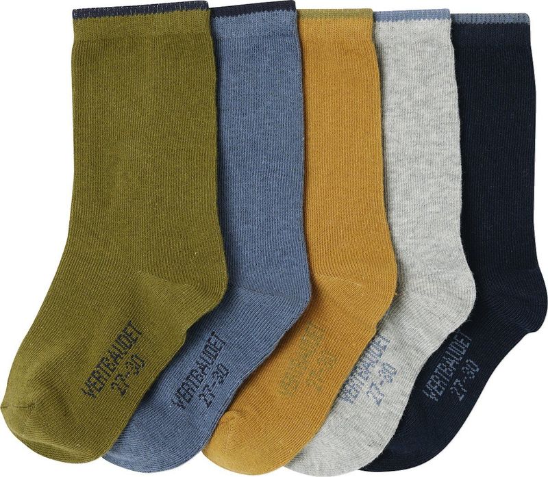 Vertbaudet - Set van 5 Paar - Jongenssokken - Tweekleurig - Zacht en Stevig Tricot